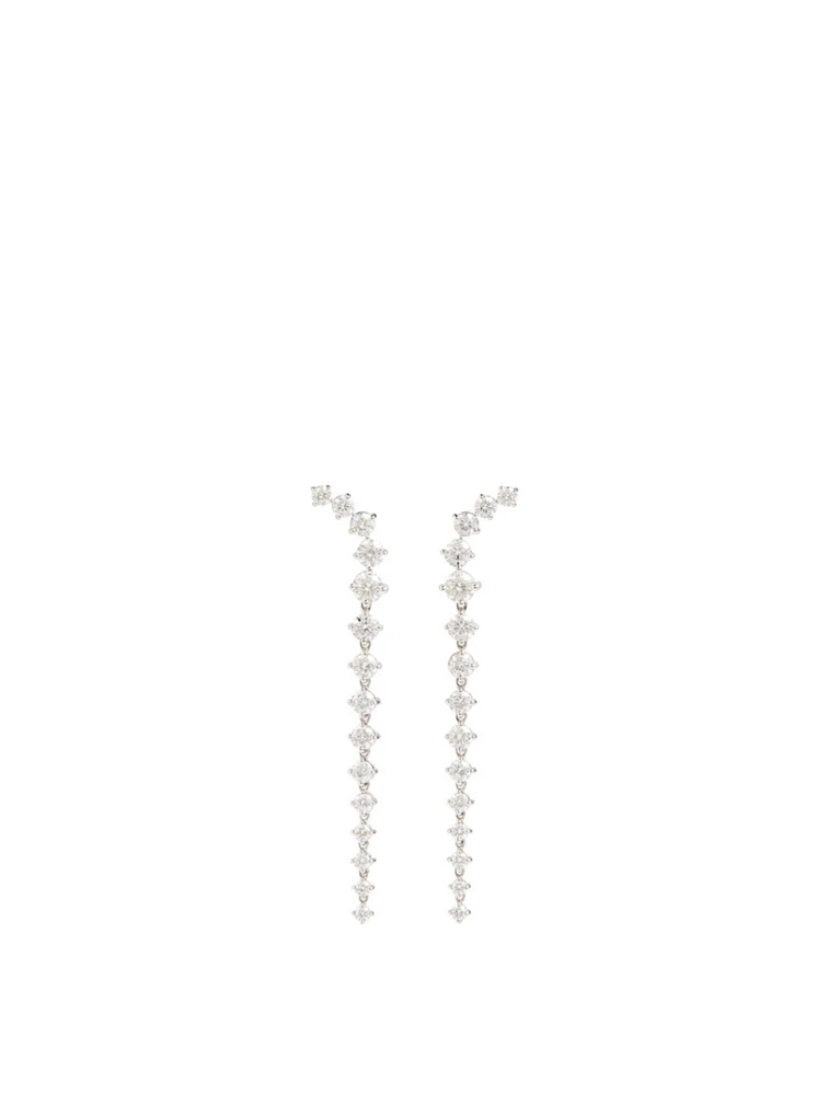 Aria 18K White Gold Dagger Earrings With Diamonds