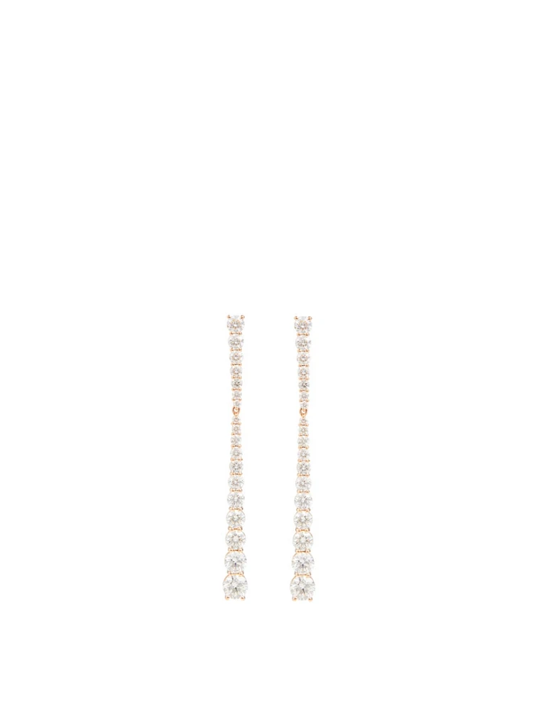 Small Aria 18K Rose Gold Stiletto Earrings With Diamonds