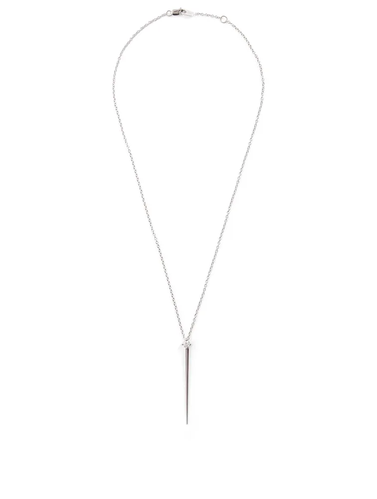 Aria 18K White Gold Dagger Necklace With Diamonds