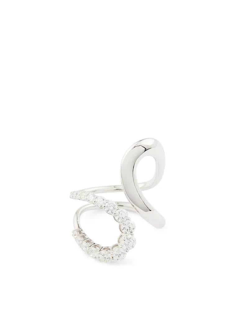 Aria Jane 18K White Gold Ring With Diamonds