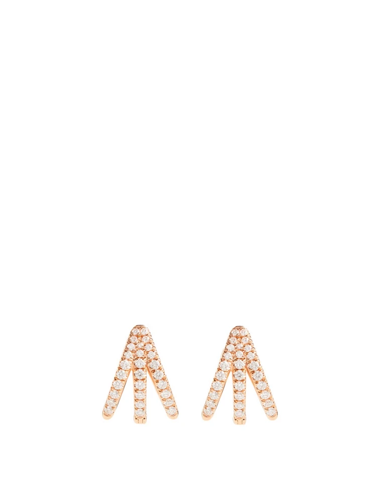 Cris 18K Rose Gold Earrings With Diamonds