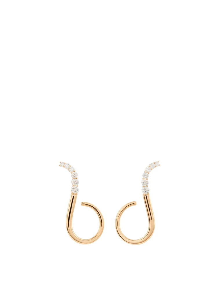 Aria Grace 18K Gold Earrings With Diamonds