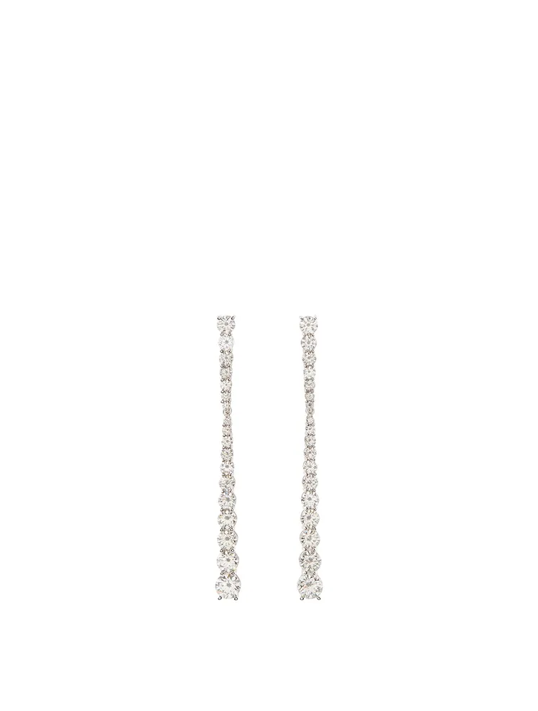 Small Aria 18K White Gold Stiletto Earrings With Diamonds