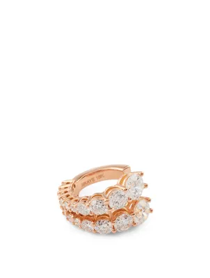 Aria 18K Rose Gold Two-Row Earcuff With Diamonds