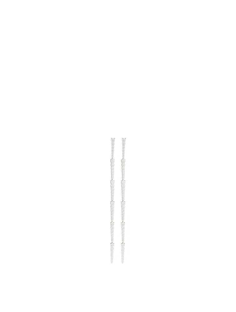 Large Cora 18K White Gold Earrings With Diamonds