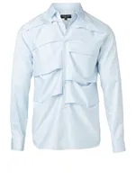 Ruched Shirt Stripe Print