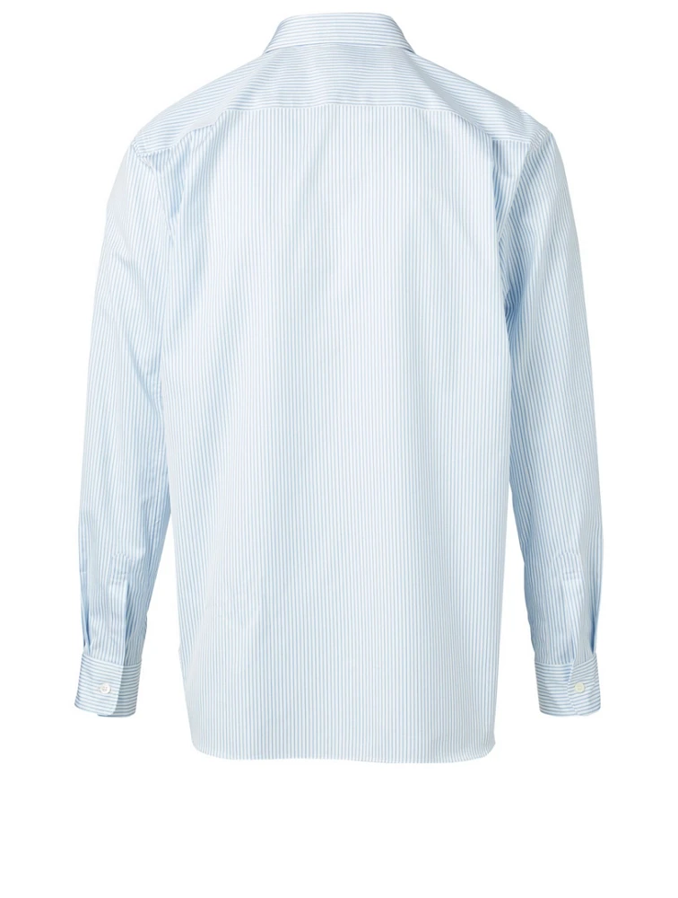 Ruched Shirt Stripe Print