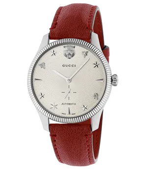 G-Timeless Leather Strap Watch
