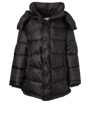 New Swing Puffer Jacket Mixed Typo Print