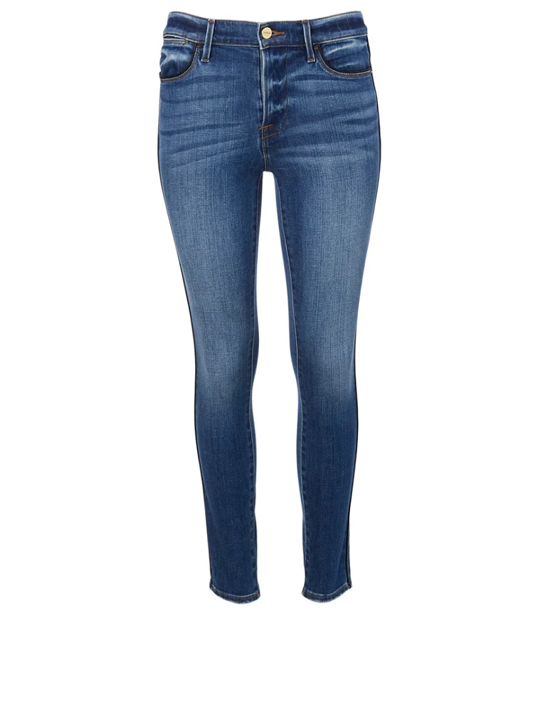 Le High Skinny Jeans With Tux Piping
