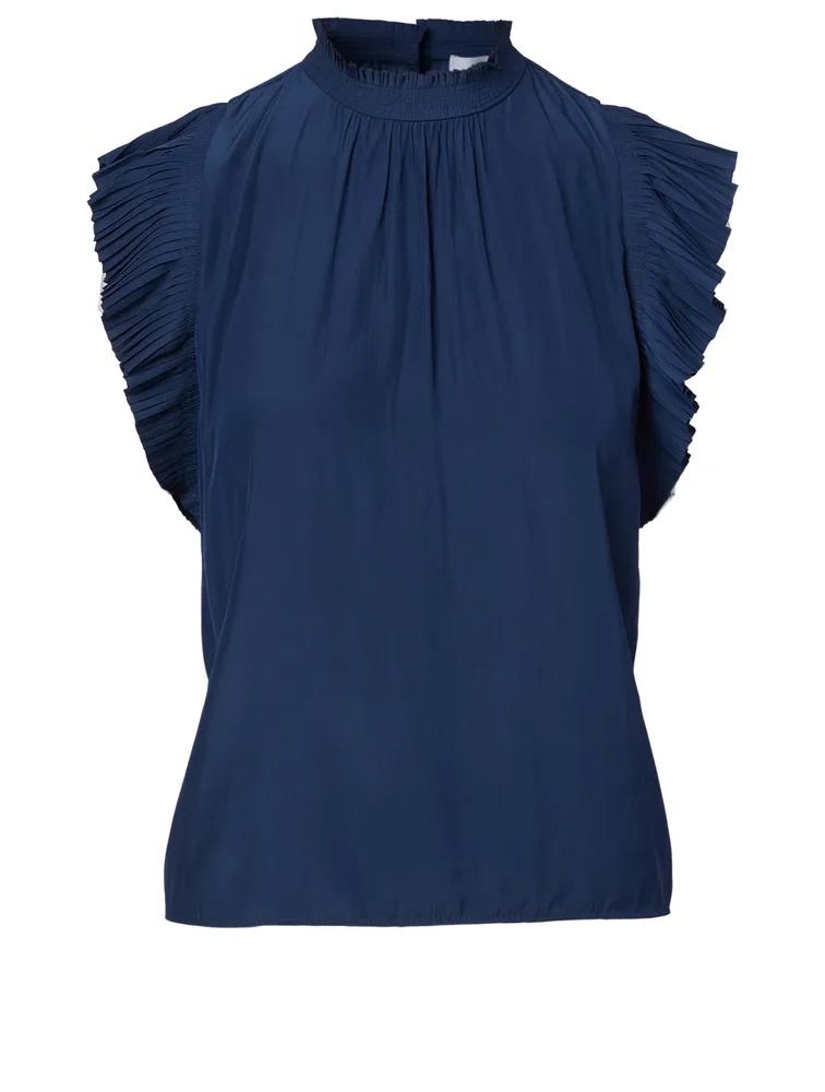 Pleated Ruffle Top