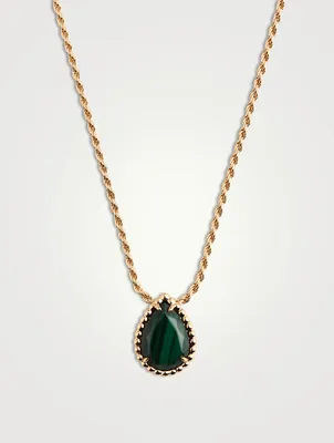 Serpent Bohème Gold Pendant Necklace With Malachite