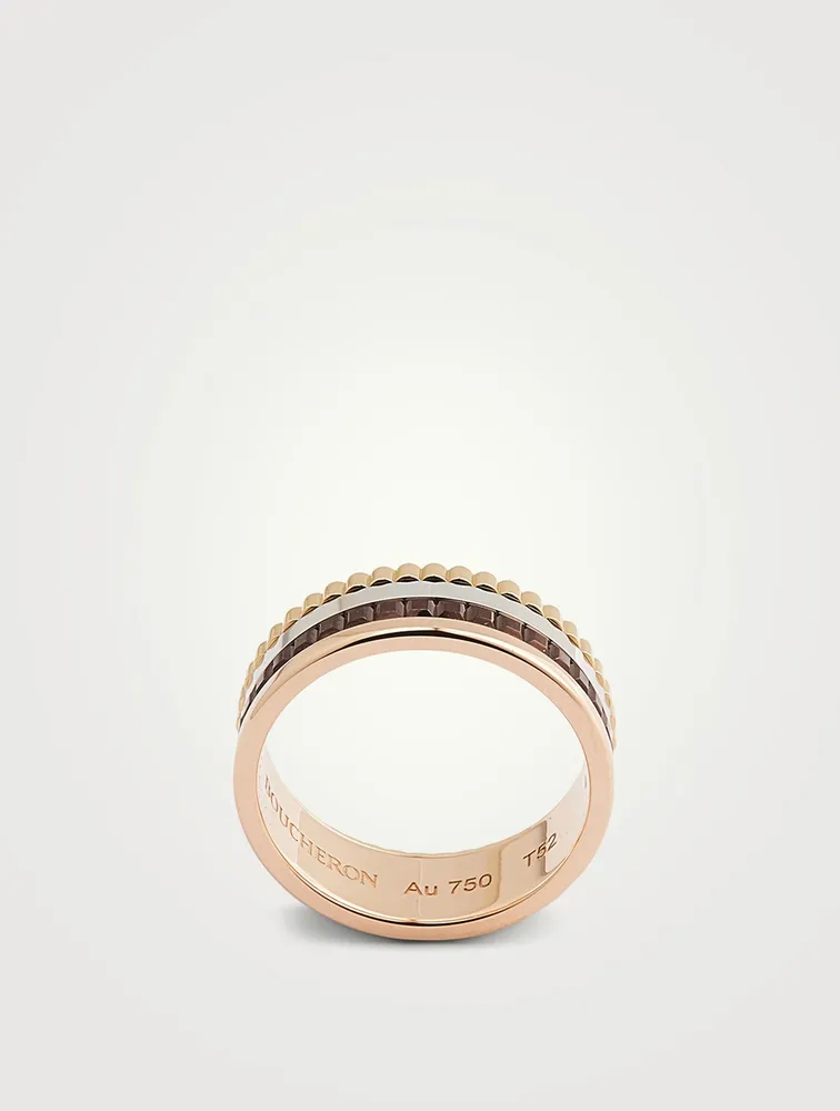 Small Quatre Classique Gold Ring With Brown PVD