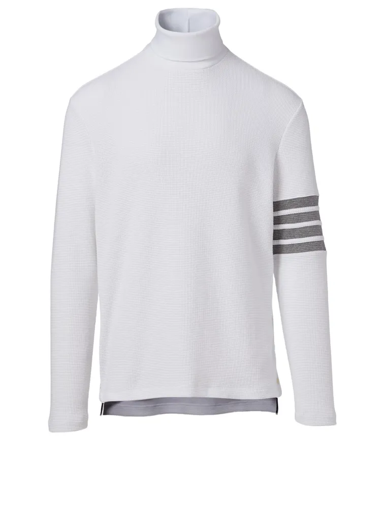Cotton Four-Bar Turtleneck Top