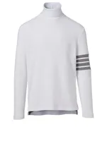 Cotton Four-Bar Turtleneck Top