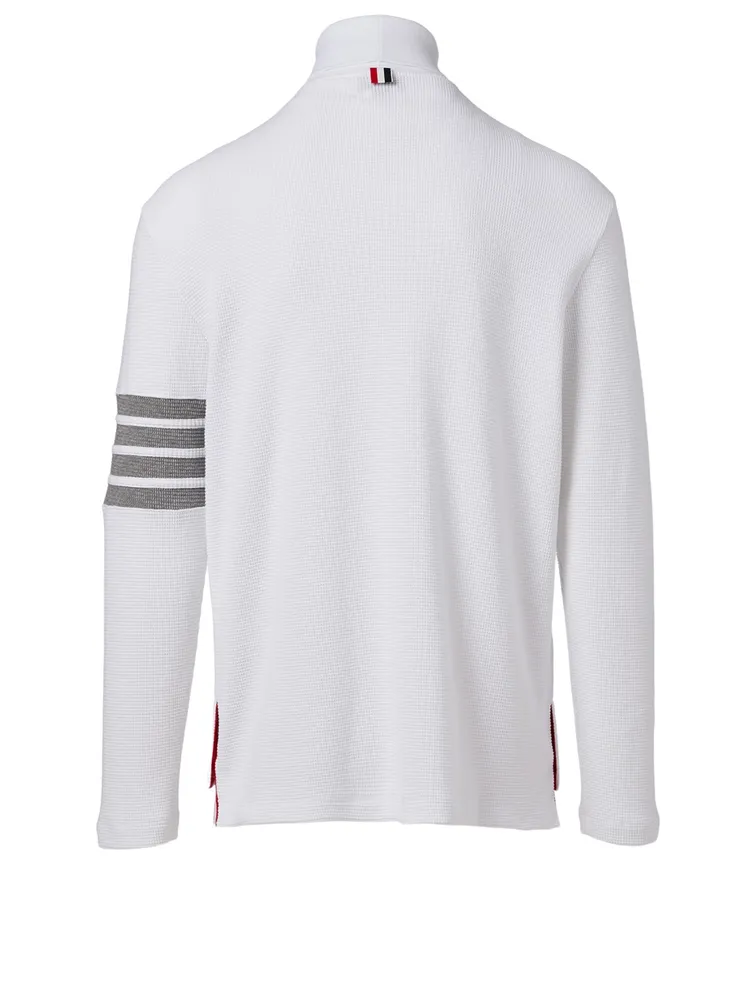 Cotton Four-Bar Turtleneck Top