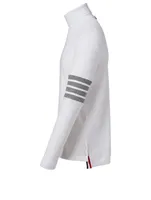 Cotton Four-Bar Turtleneck Top