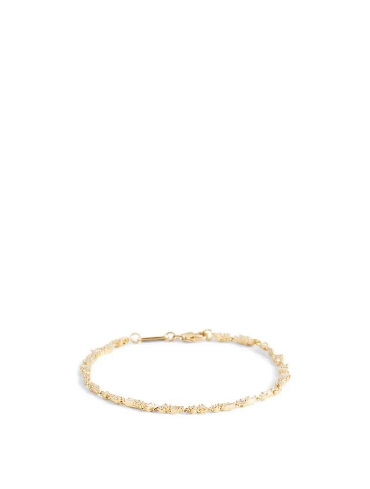 Rainbow Fireworks 18K Gold Tennis Bracelet With Diamonds