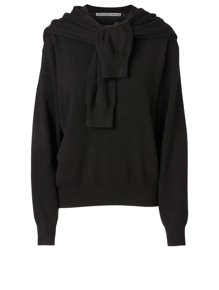 Wool And Cashmere Shoulder Tie Sweater