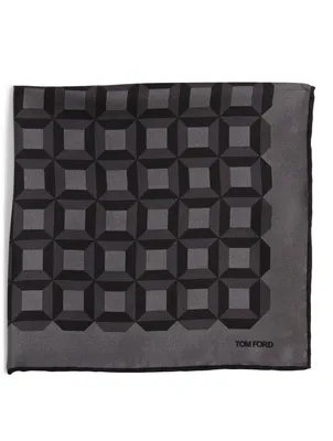 Silk Pocket Square In Square Print
