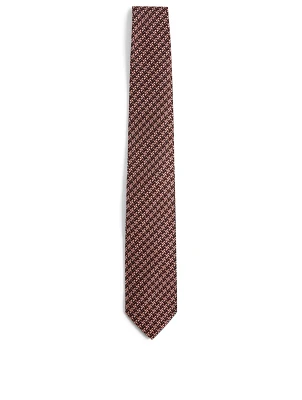 Silk Tie In Houndstooth