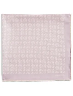 Silk Pocket Square In Cube Print