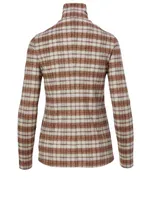 Turtleneck Top Check Print