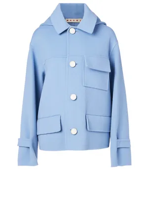 Wool And Cashmere Coat With Hood