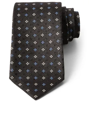 Silk Tie In Geo Pattern