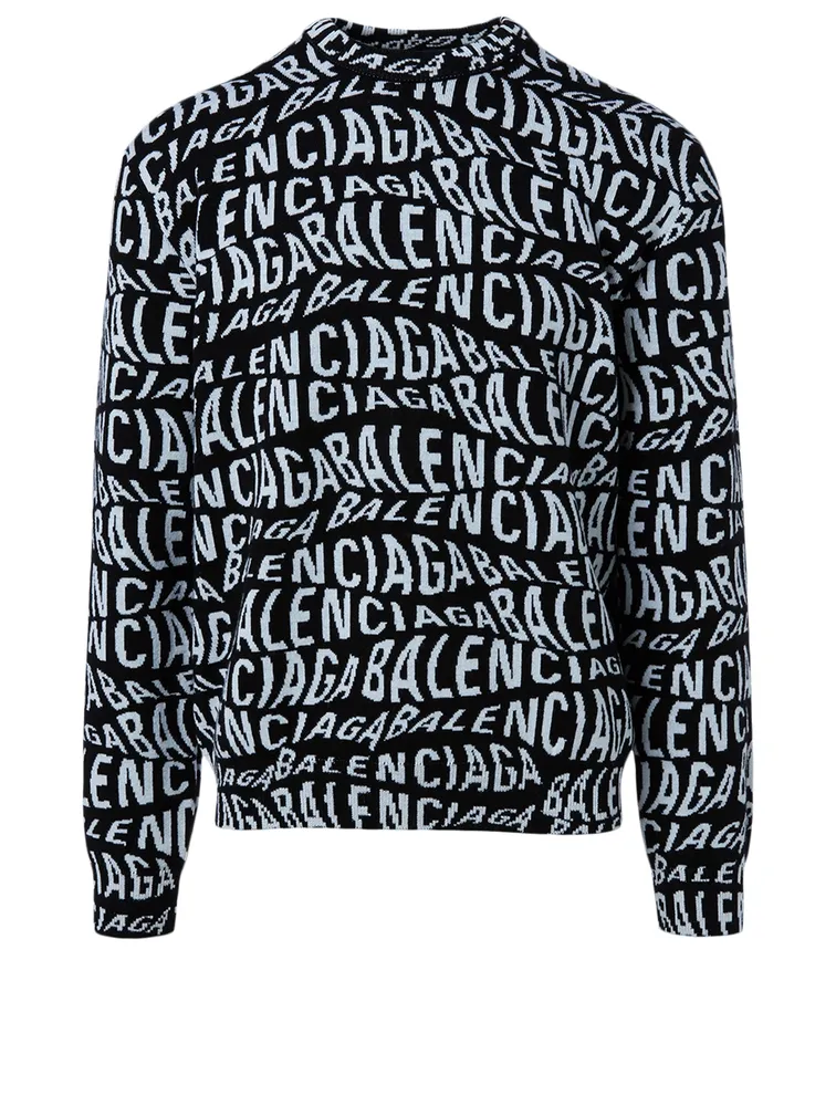 Wool-Blend Sweater Logo Print