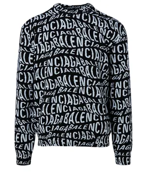 Wool-Blend Sweater Logo Print