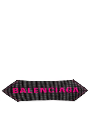 Silk Logo Scarf In Polka Dot Print