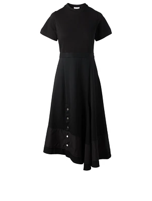 Cotton Short-Sleeve Midi Dress