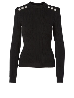 Wool-Blend Button Top
