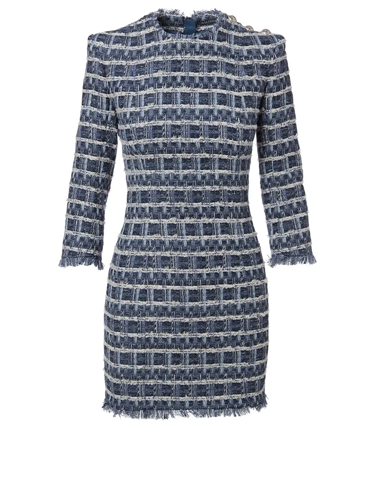 Cotton-Blend Tweed Dress