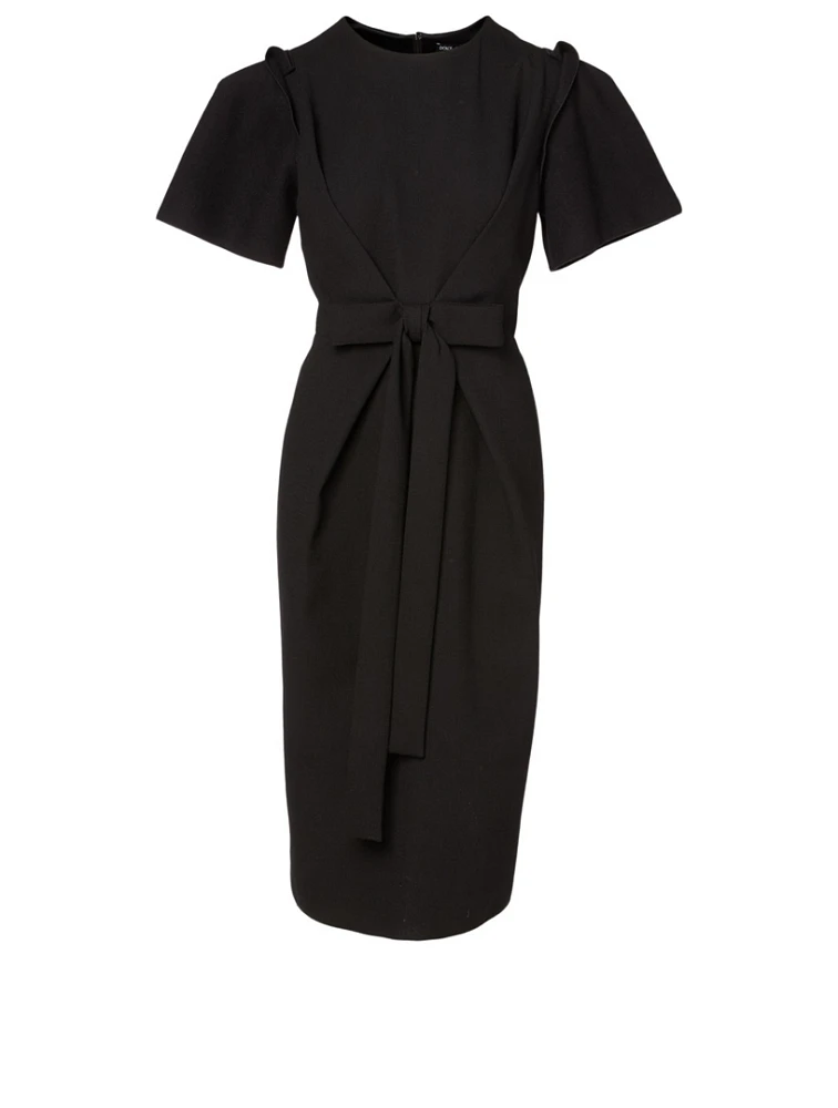 Wool Stretch Midi Dress