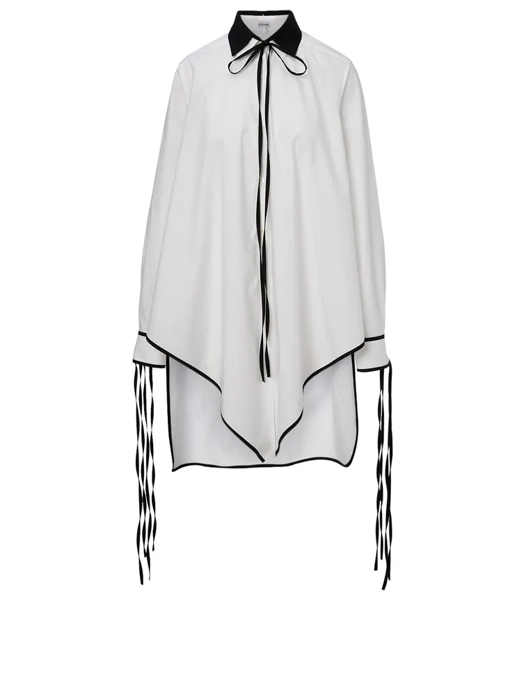 Cotton Pointed Hem Shirt