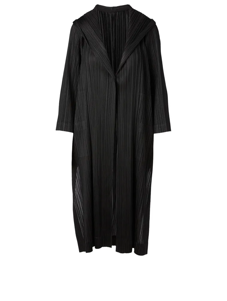 Pleated Coat With Hood