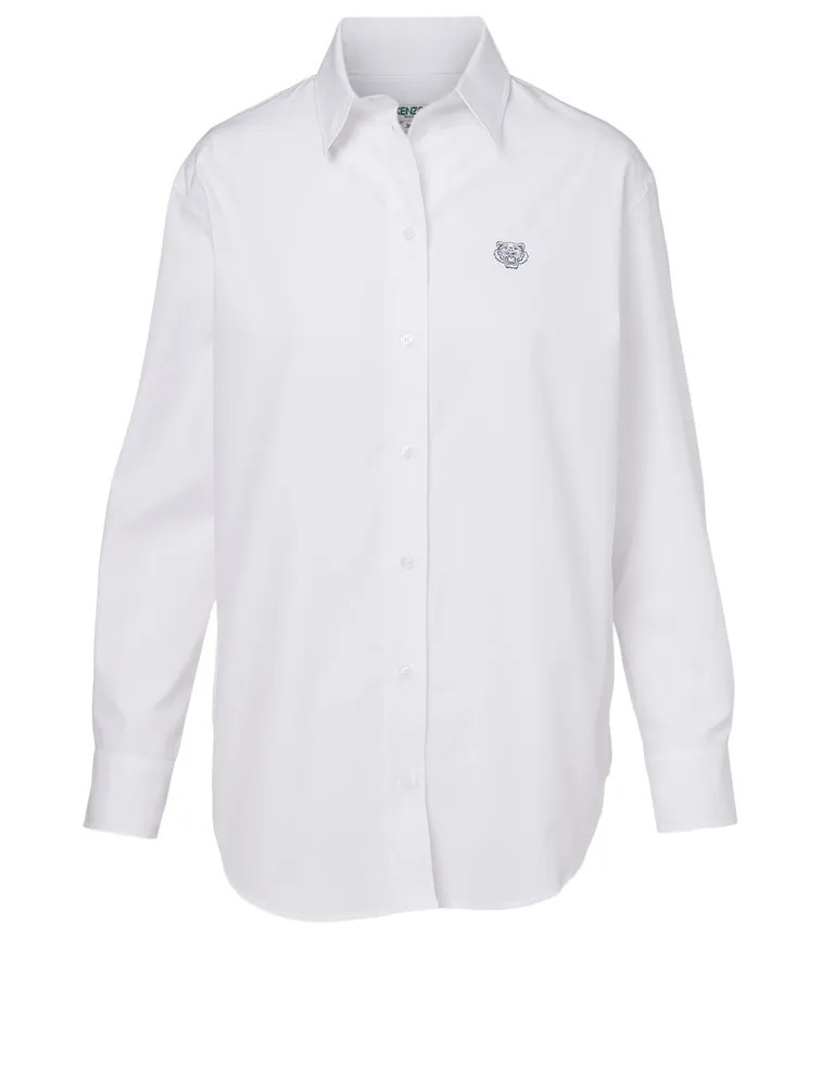 Cotton Shirt With Tiger Crest