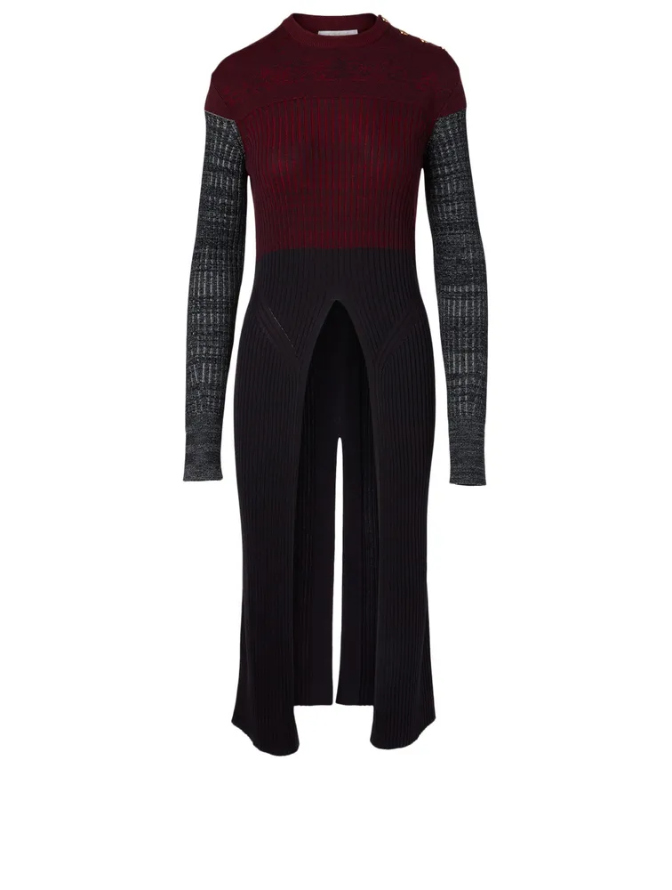 Wool-Blend Long Sweater