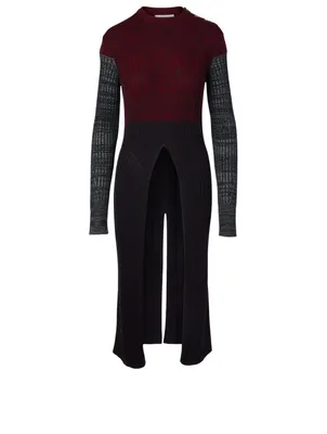 Wool-Blend Long Sweater