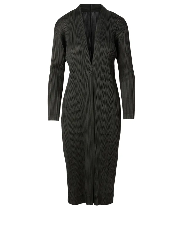 Pleated Midi Cardigan