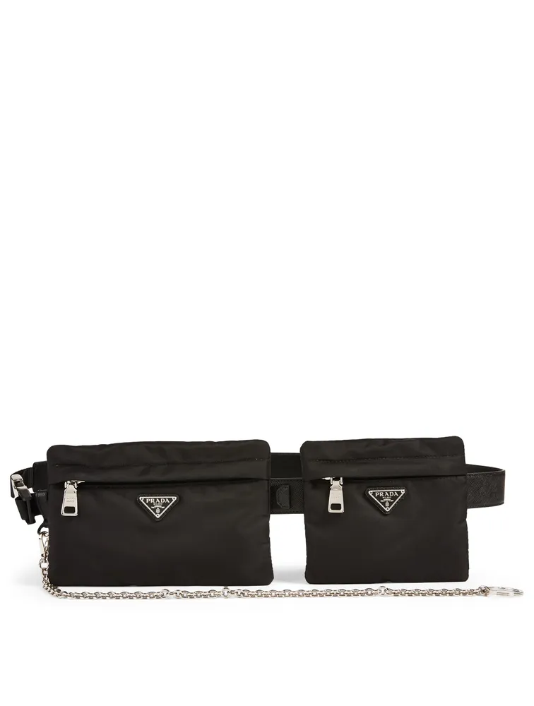 Two-Pouch Nylon Belt Bag