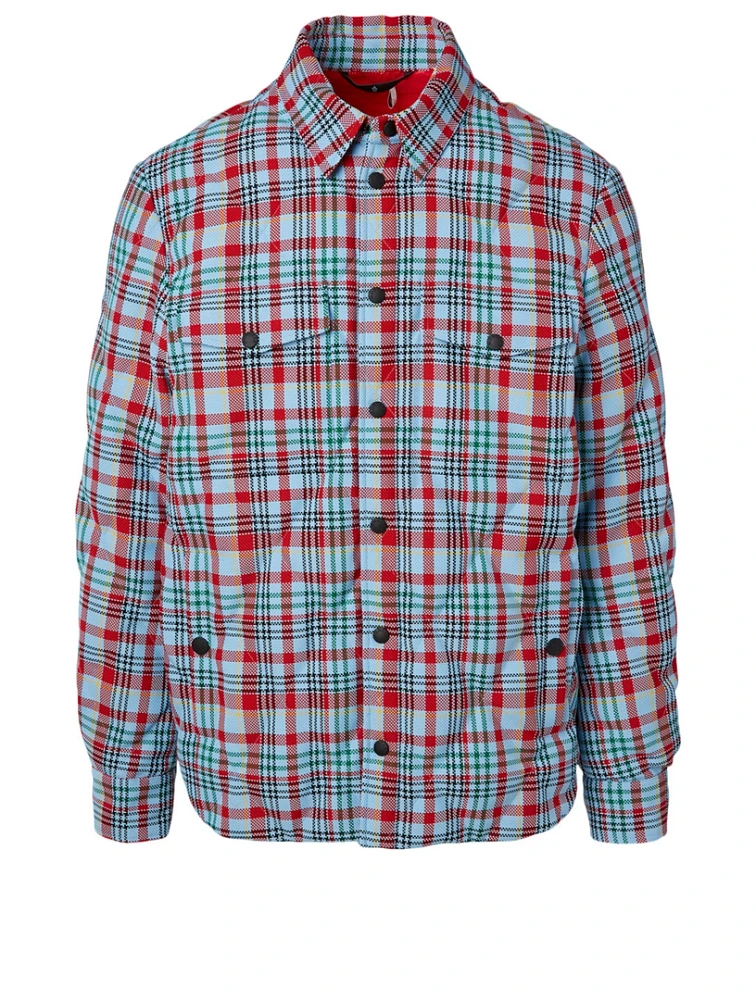 Briere Wool Down Shirt Jacket Plaid Print