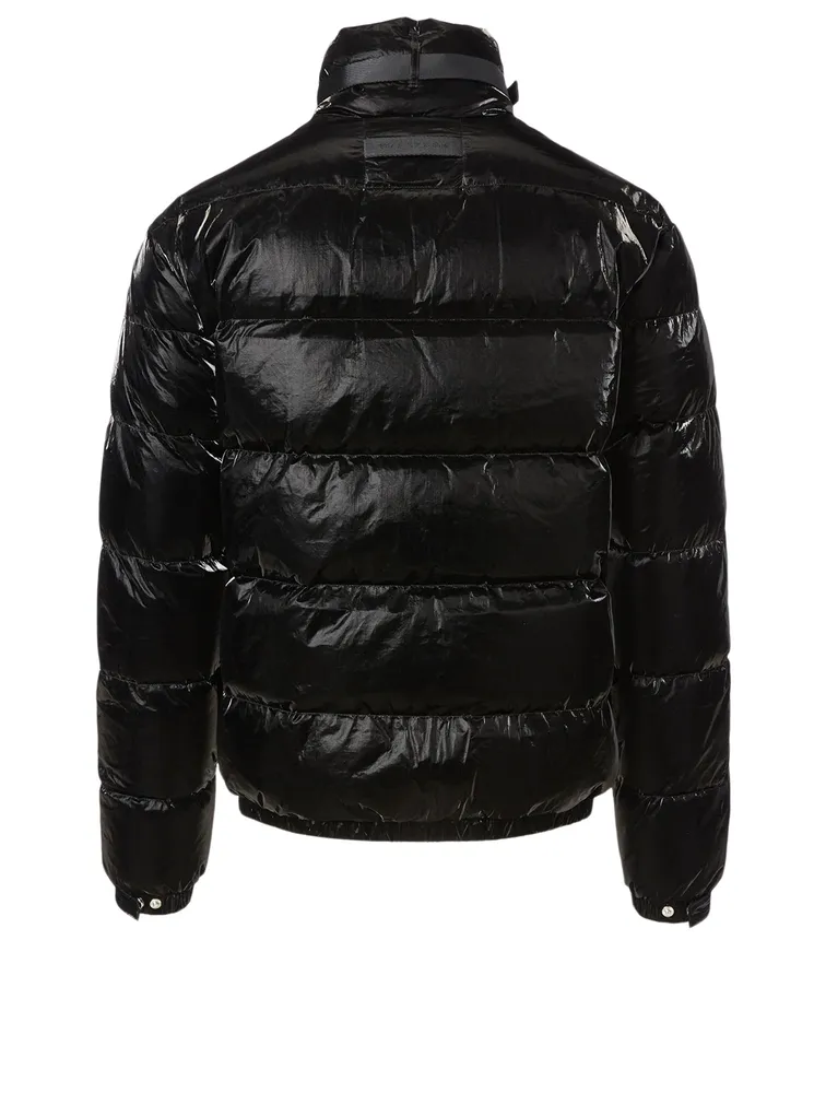Down Puffer Coat With Buckle