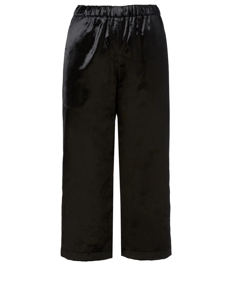 Velvet Wide-Leg Pants