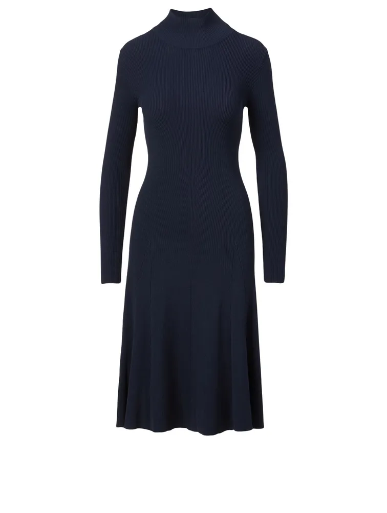 Mockneck Knit Sweater Dress