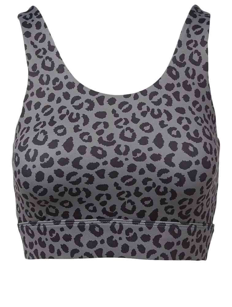 Black Jagger Sports Bra Leopard Print