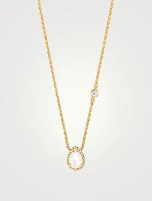 Serpent Bohème XS Motif Gold Pendant Necklace With Mother-Of-Pearl And Diamond
