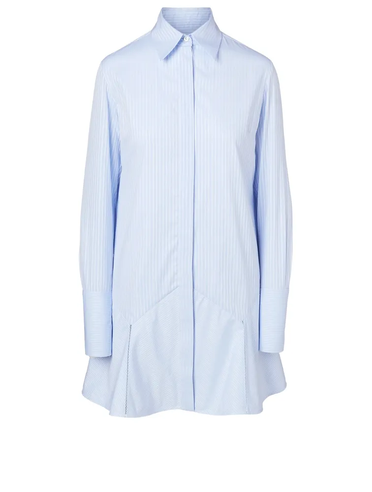 Cotton Shirt Dress Stripe Print